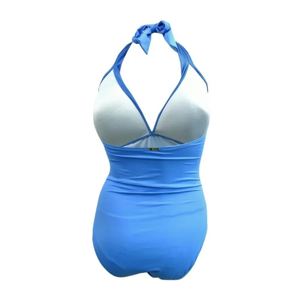Ralph Lauren 16 Tummy Control Halter One-piece Swimsuit Beach Club Bathing Suit